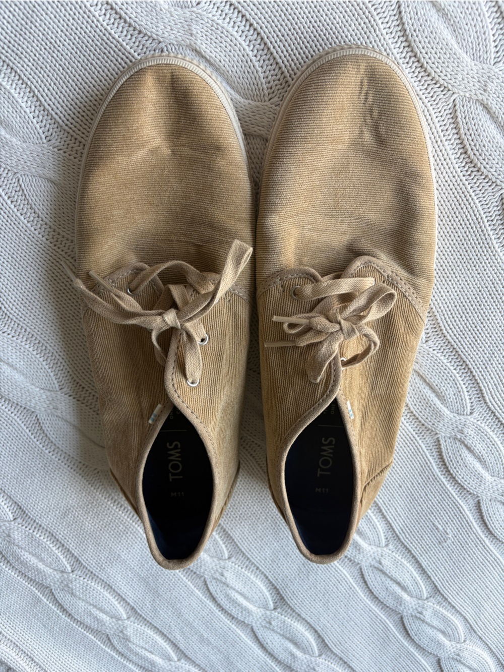 Toms Men's Carlo Tan corduroy Lace-Up size 11
